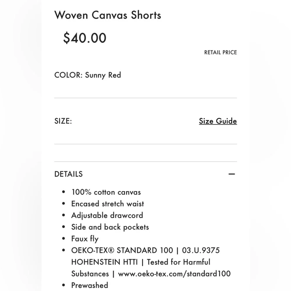 KIDS Hanna Andersson Sunny Red Woven Cotton Canvas Shorts - SIZE 6